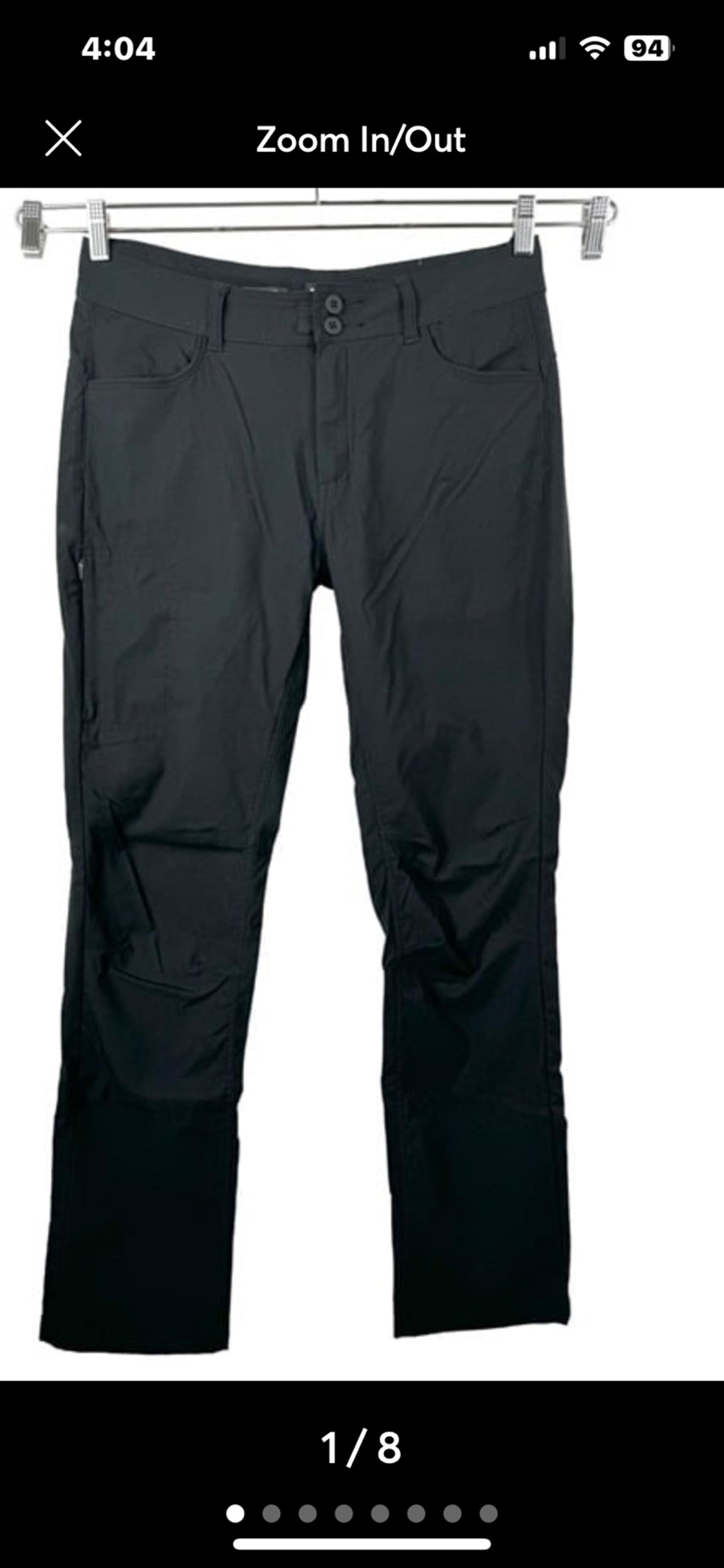 Prana Halle Pant II Straight fit athleisure hiking camping black sz 12/TL