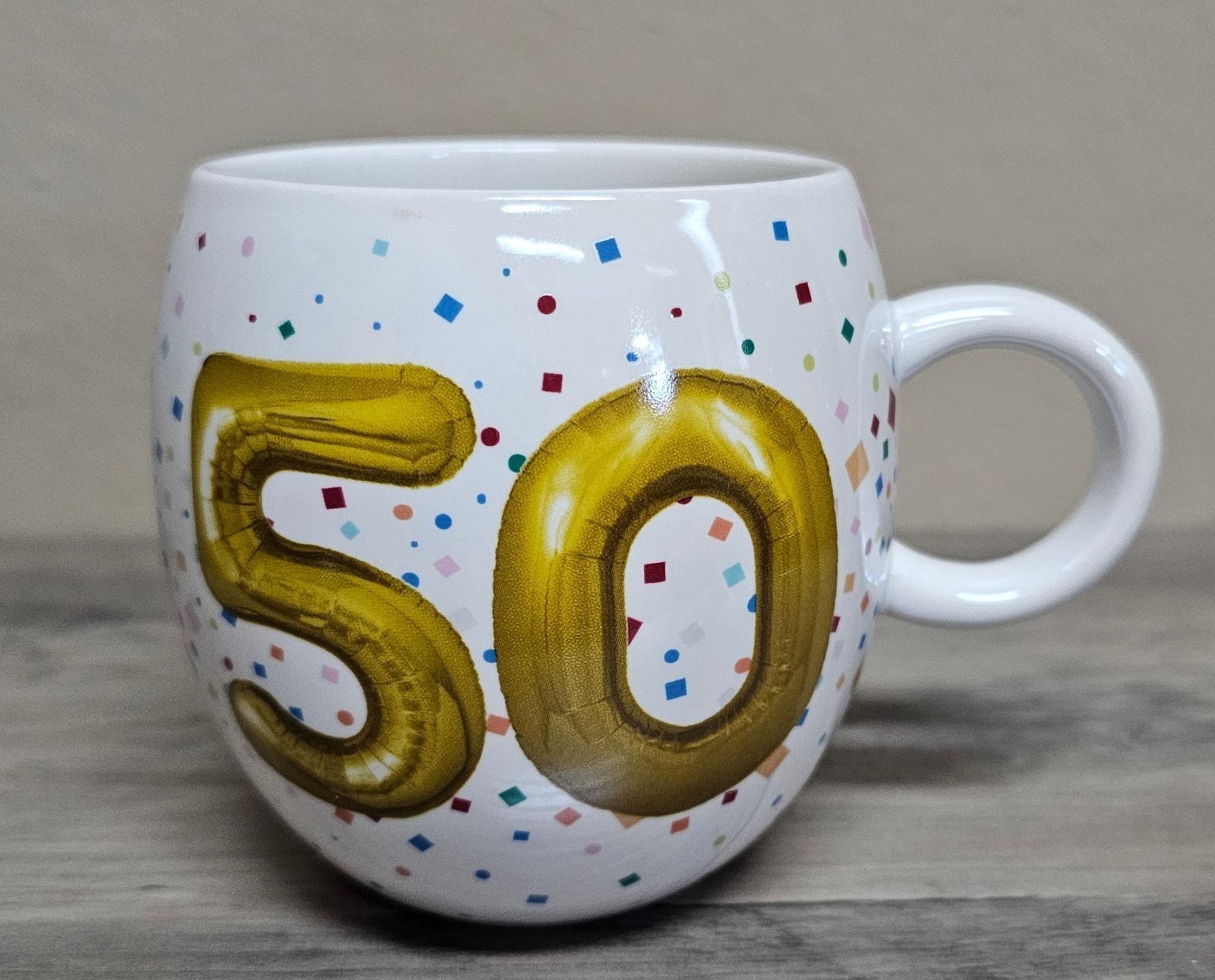 Hallmark 50th Birthday Ballons Coffee Mug 16 Ounce