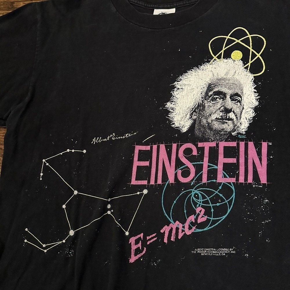 Vintage 1987 Einstein Large Single Stitch t shirt Black