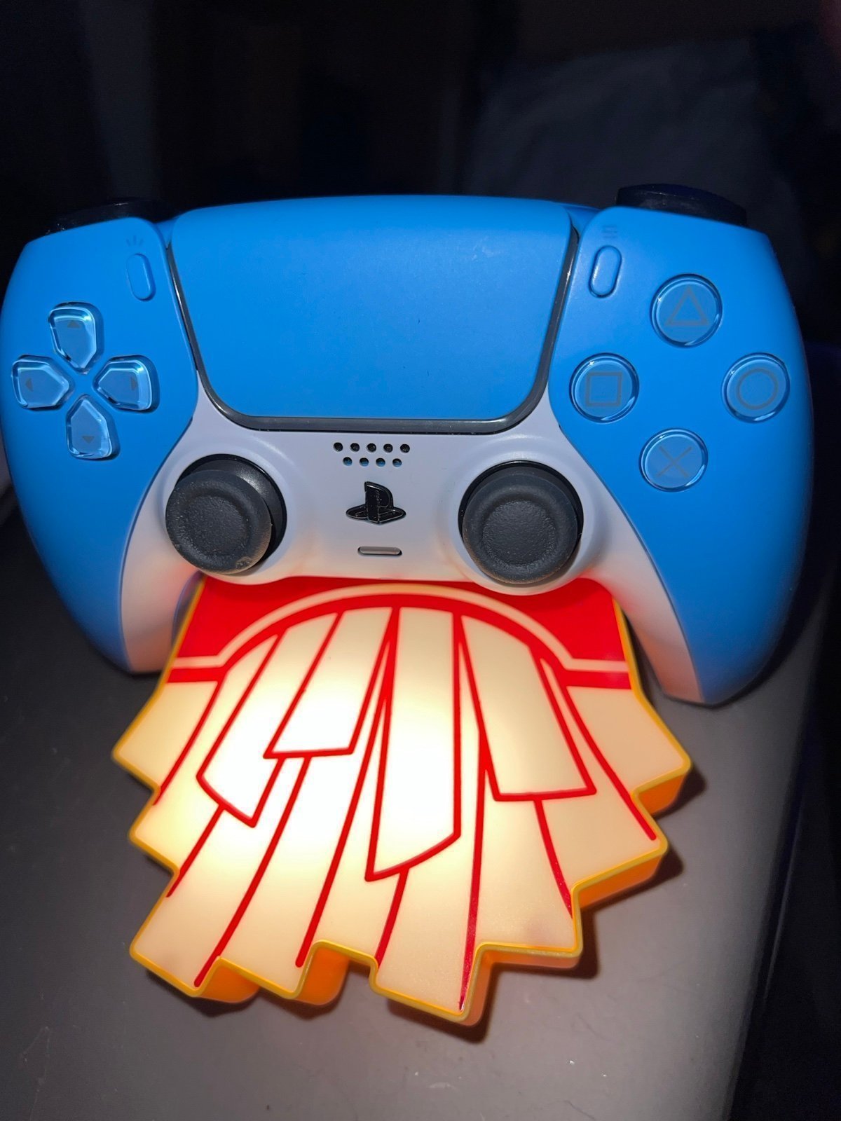 PS5 Controller starlite Blue and white face plate.