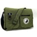 Green Laptop Messenger Bag with Yin Yang Embroidery
