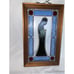 VTG VINTAGE VIRGIN MARY COLORED STAINED GLASS WINDOW DECORATION 9x14.75”