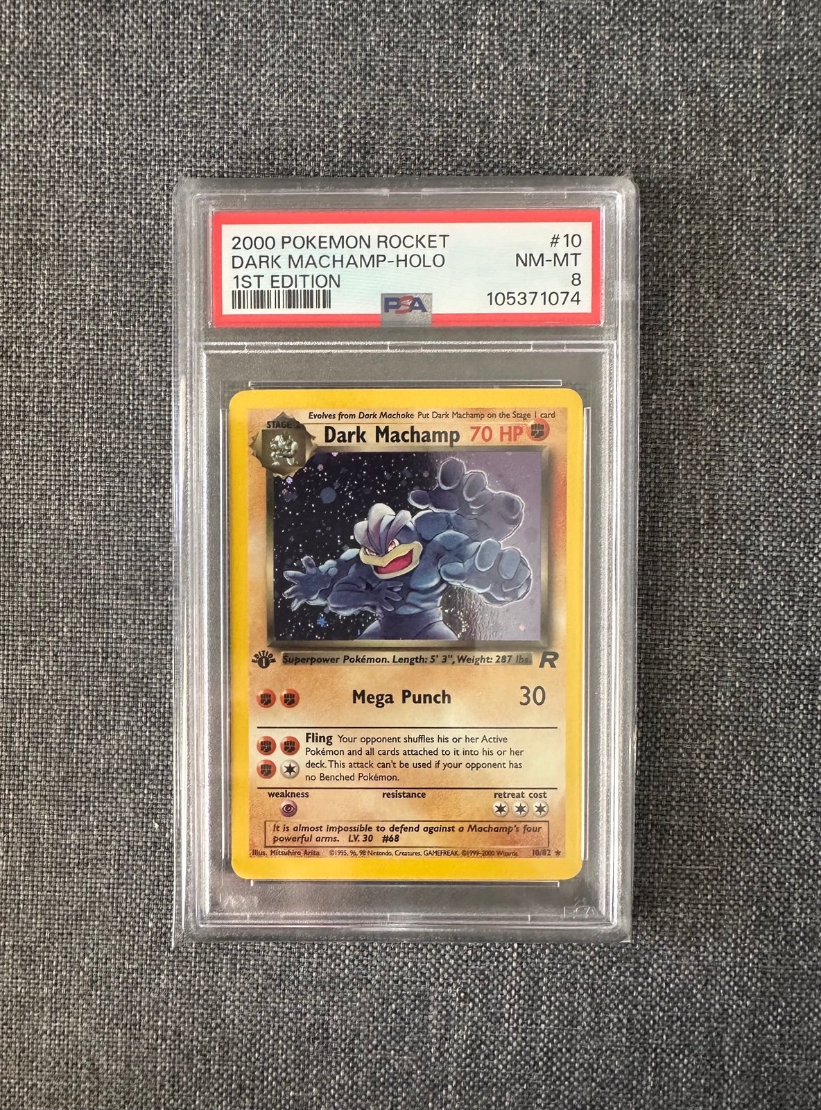 Pokemon First Edition Dark Machamp PSA 8