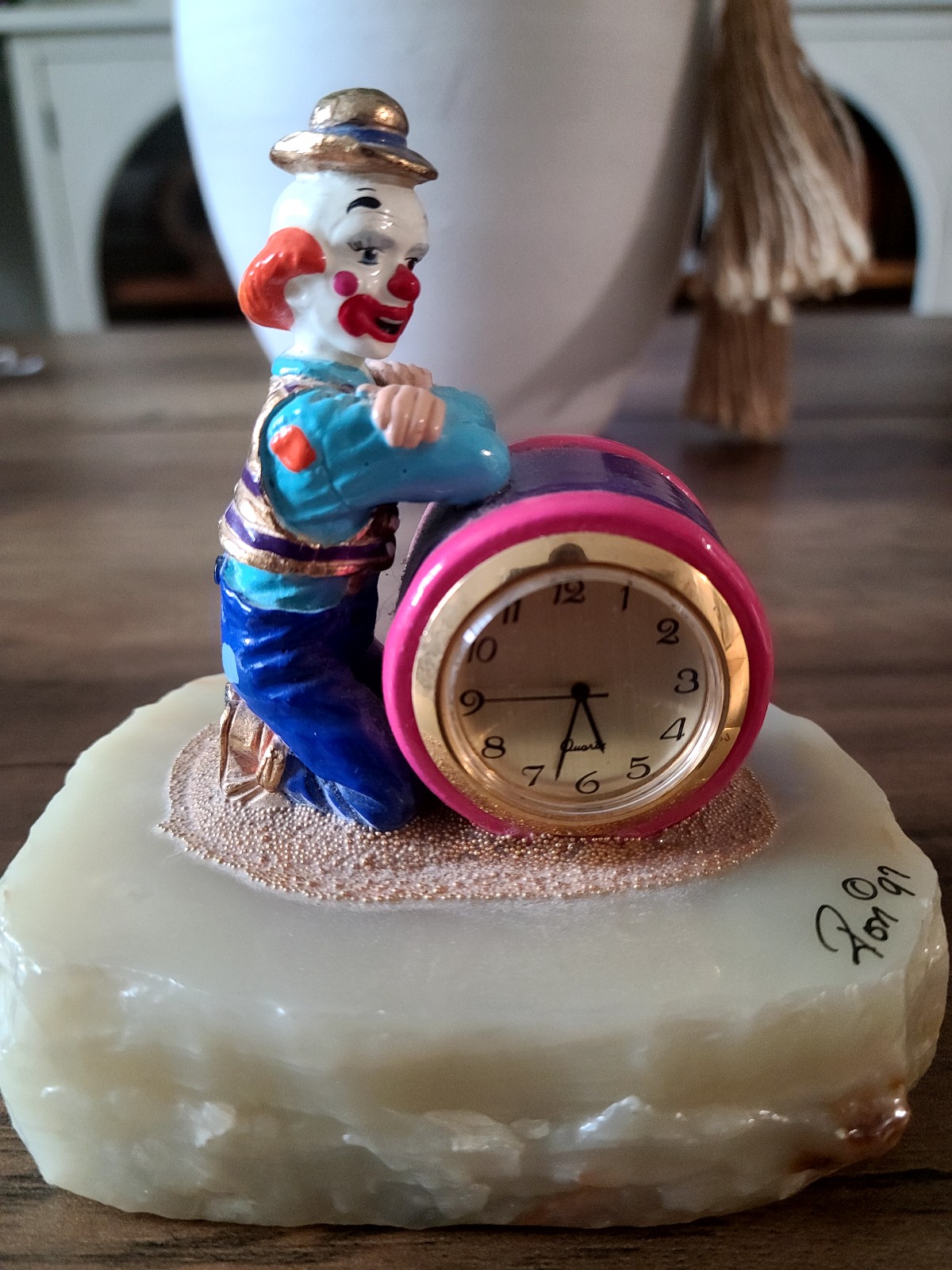 Ron Lee clown clock vintage circus gold figurine 1997 statue