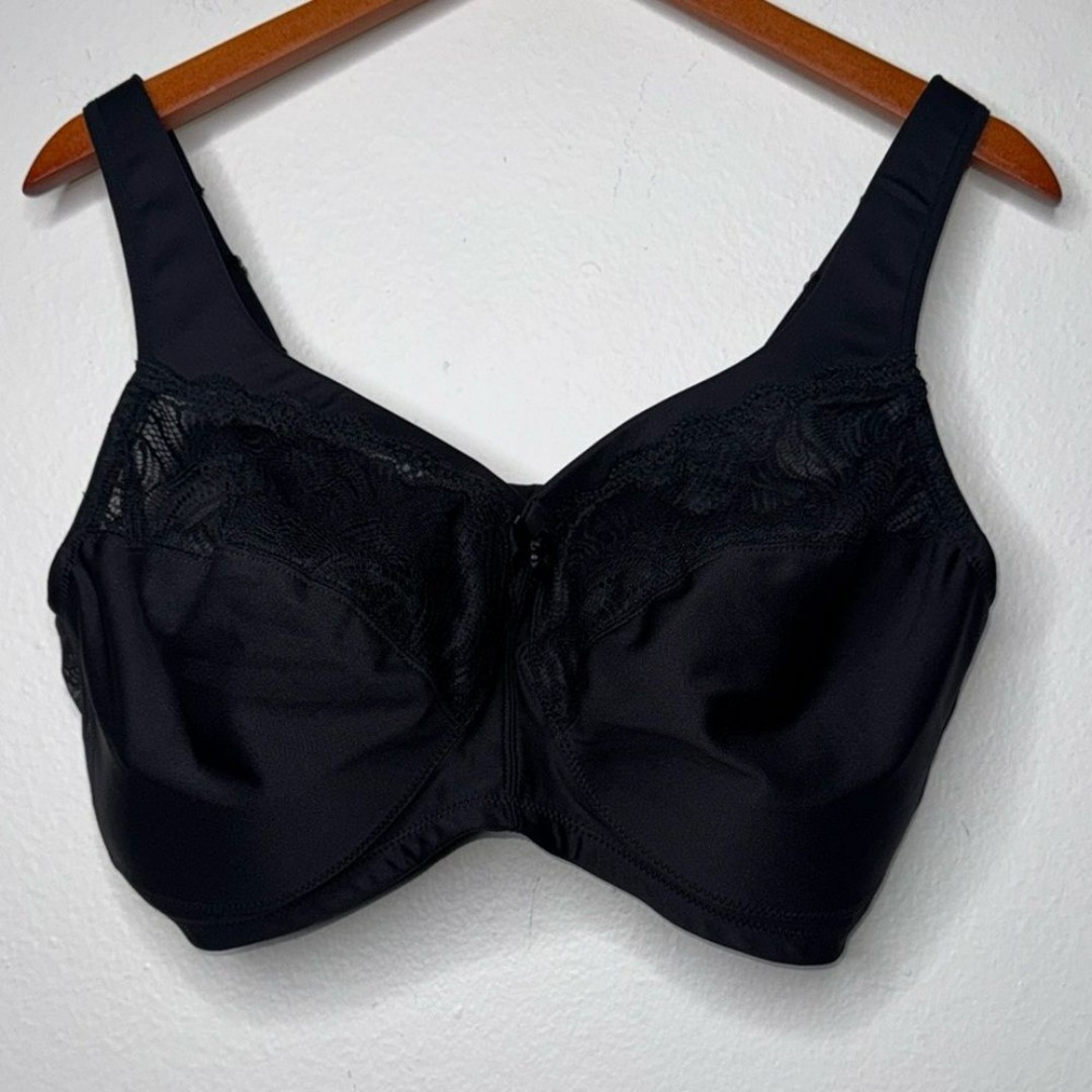 Glamorise Black Wireless Bra Size 44DD