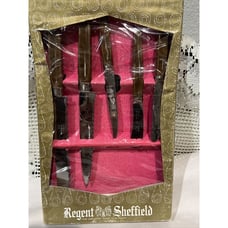 REGENT SHEFFIELD Set Assortment Of 5 Serrated Knives Bakelite Handles Vintage