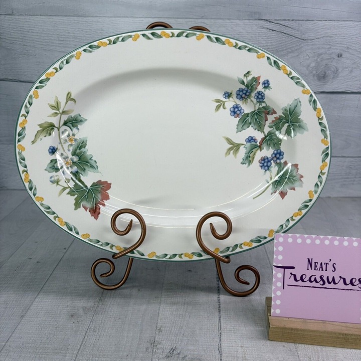 Vintage Julie Pople Avon COUNTRY FRUIT COLLECTION Porcelain Oval Serving Platter