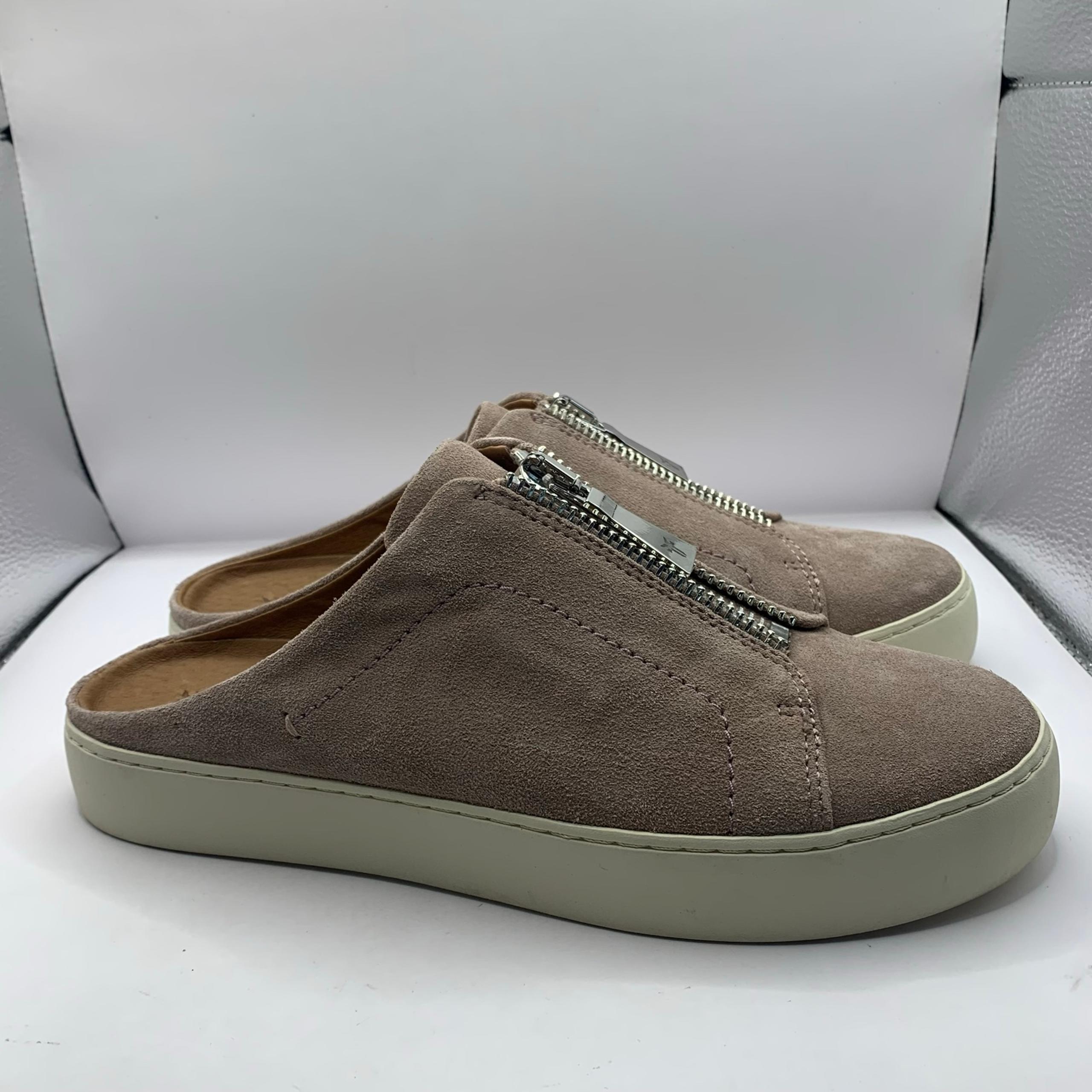 NWOB Frye Leather Zip Mules Lena Dusty Rose size 9 suede leather