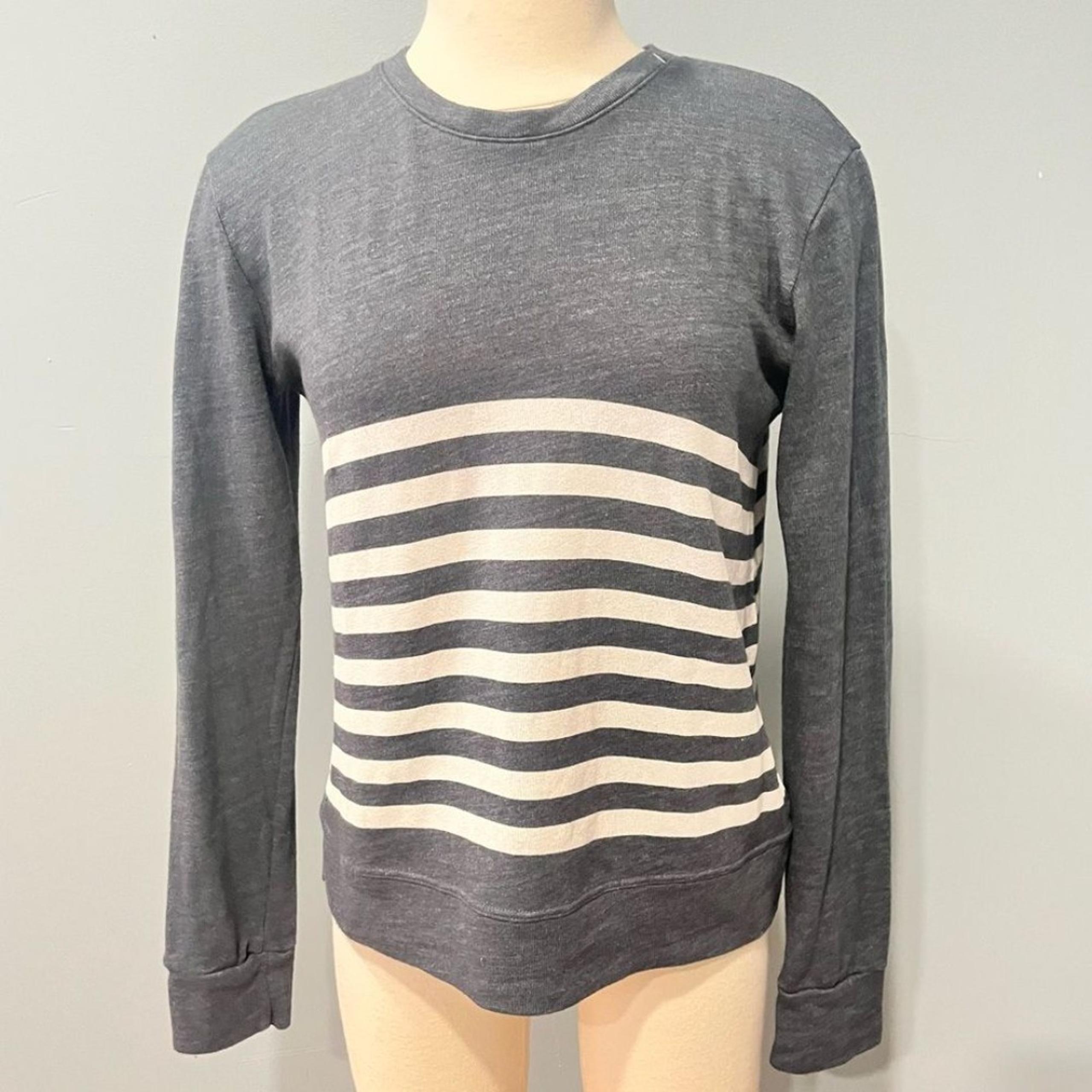Sundry X Anthropologie Grey Striped Long Sleeve Pullover Size 2 | Medium