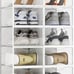 10 Pack Shoe Storage Boxes, Clear Plastic Stackable Shoe Organizer Bins