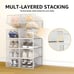 10 Pack Shoe Storage Boxes, Clear Plastic Stackable Shoe Organizer Bins