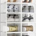 10 Pack Shoe Storage Boxes, Clear Plastic Stackable Shoe Organizer Bins