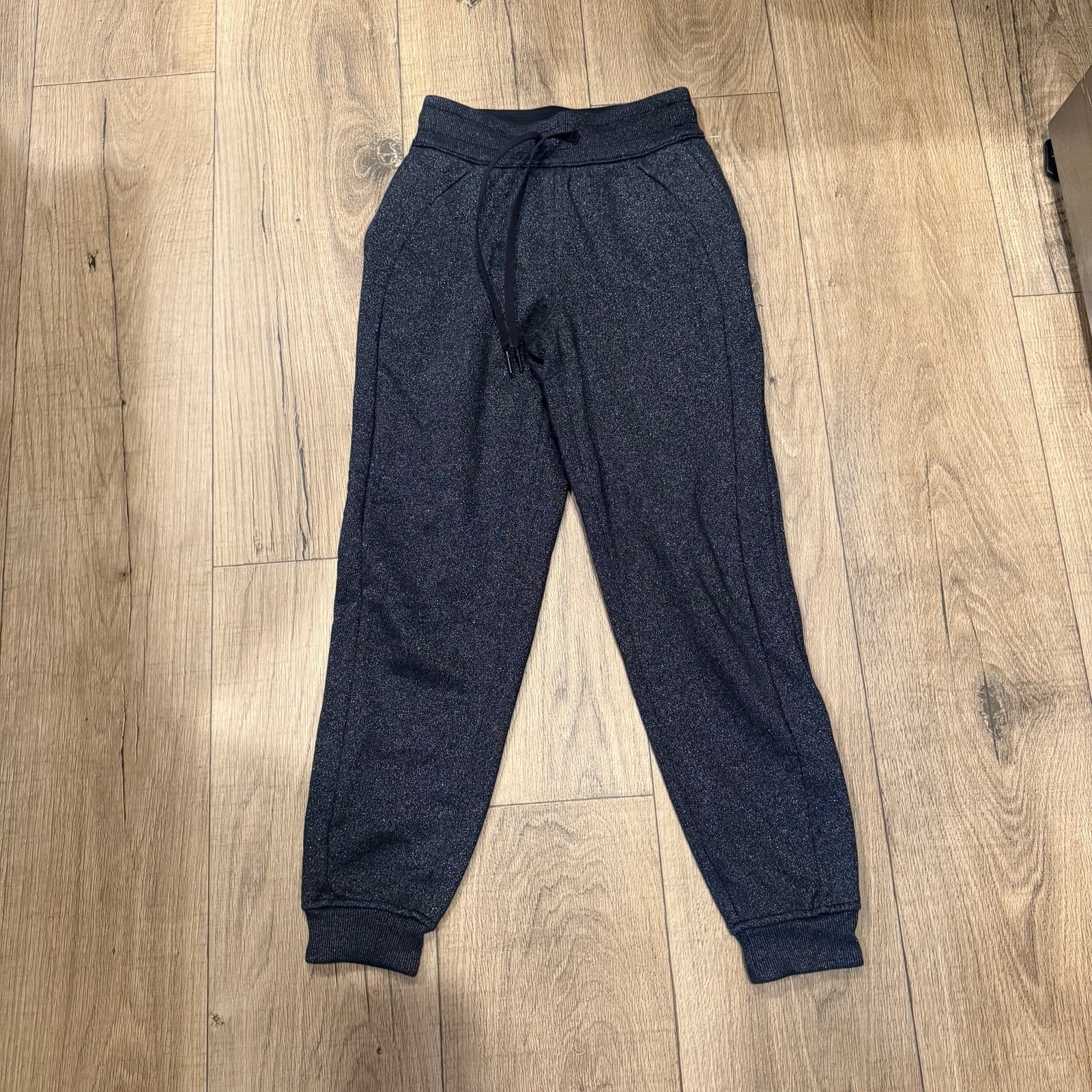 Lululemon Scuba High Rise Jogger Pants Womens 0 Black Sparkly