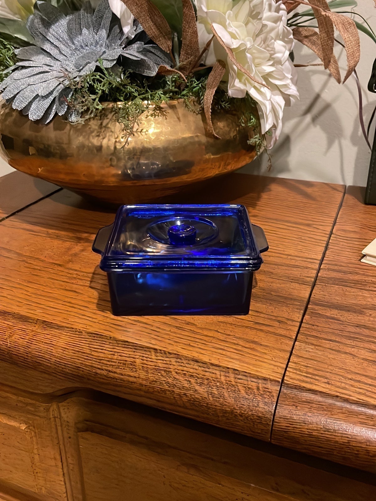 Vintage Ritz Blue Refrigerator Dish w/ Lid - Hazel Atlas 1930’s