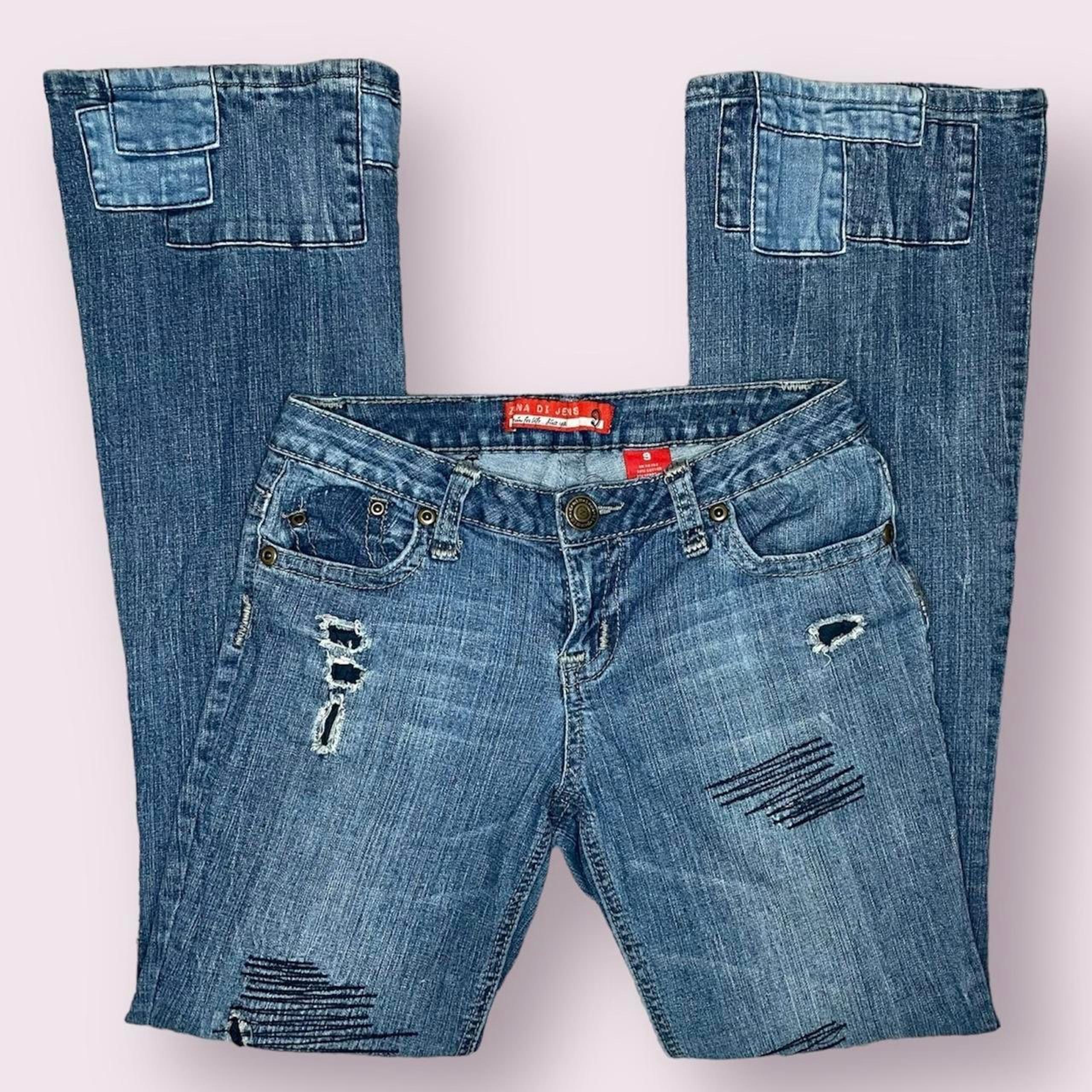 Zana Di Low Rise Patchwork Flare Jeans Size 9