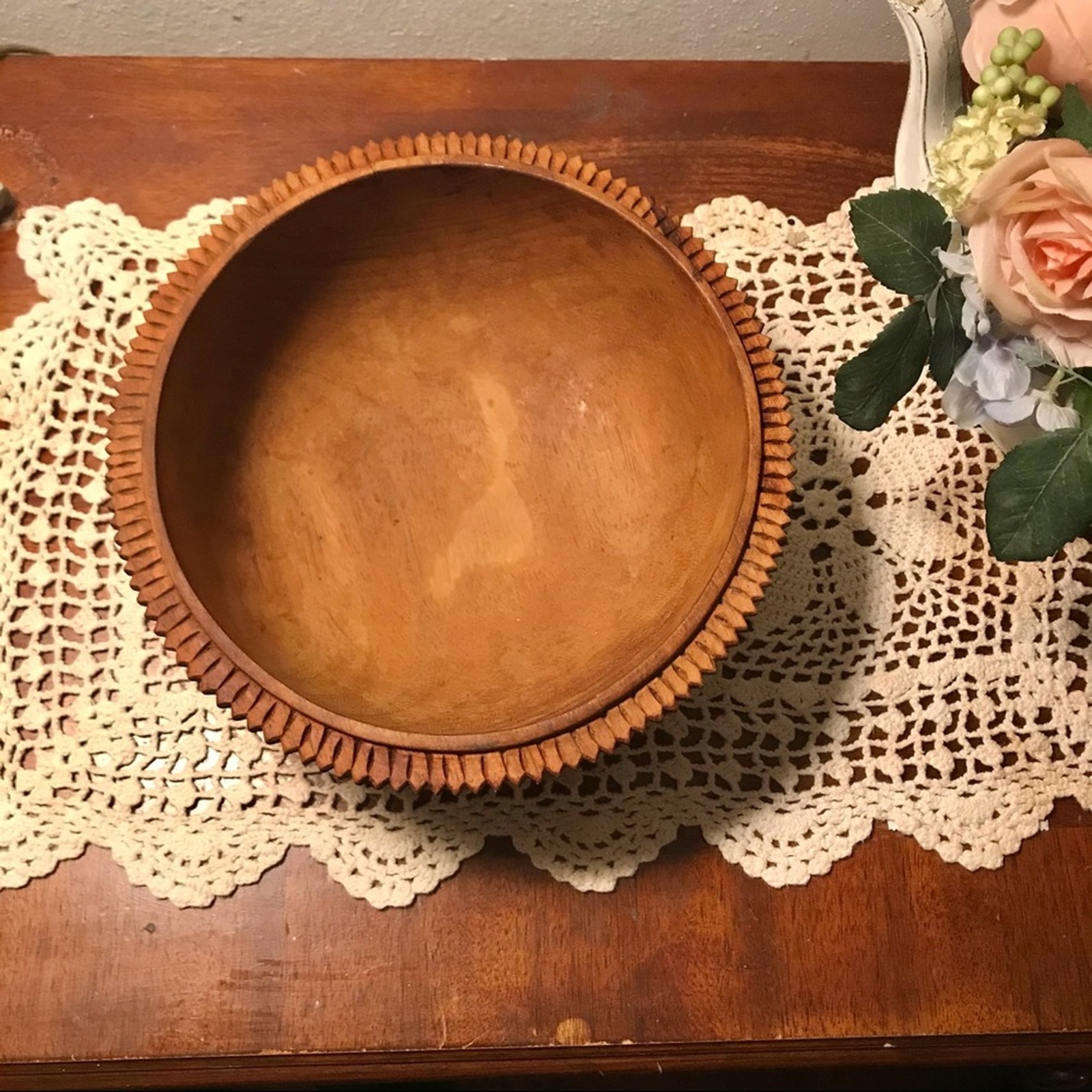 Rare Vintage Hand Carved Bowl Exotic Wood