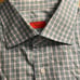 Isaia Napoli blue check shirt men’s size 17.5 made in Italy