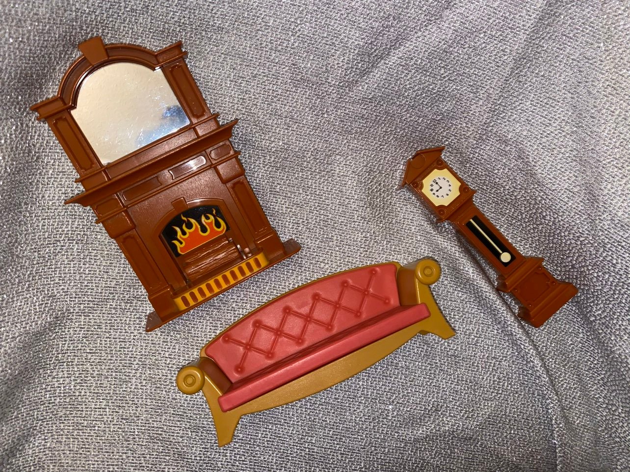 Little Tikes dollhouse couch clock & fireplace htf