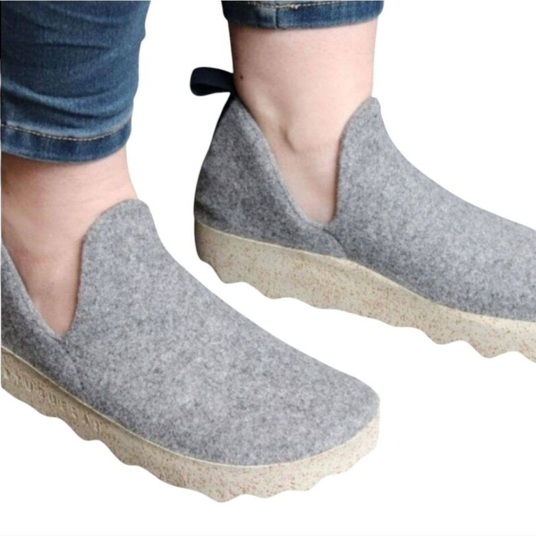 Fly London Asportuguesas City Concrete Gray Eco-Friendly Wool Sneaker Size 37/6