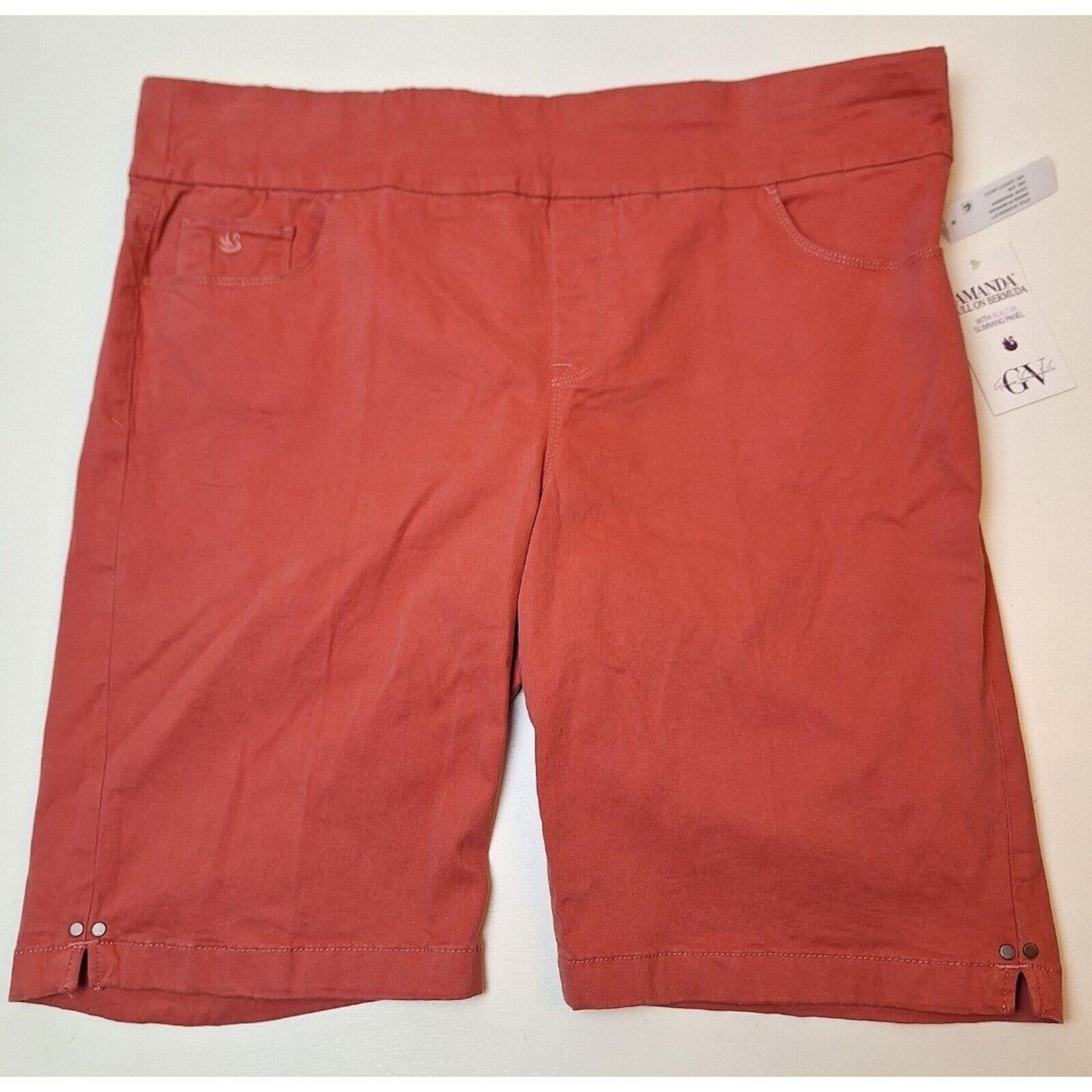 NWT Gloria Vanderbilt Amanda Pull On Persimmon Bermuda Shorts Women's 24W