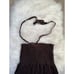 Y2K Old Navy Brown Velour Halter Strapless Bow Top
