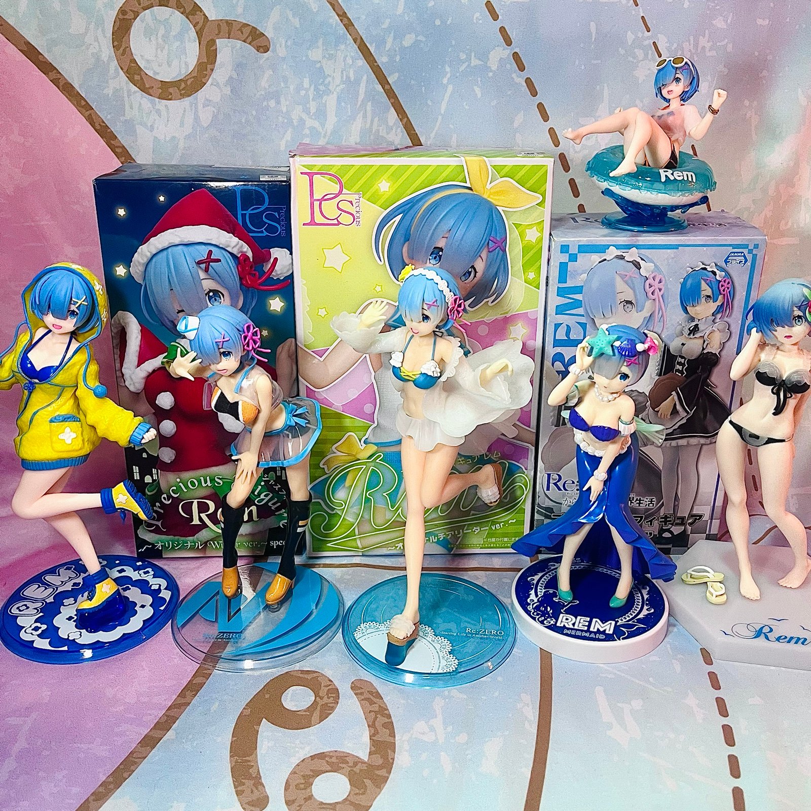 Re:Zero Figure Lot, Rem, 9 Figures, Cute Anime Girl, Banpresto, SEGA, Banpresto