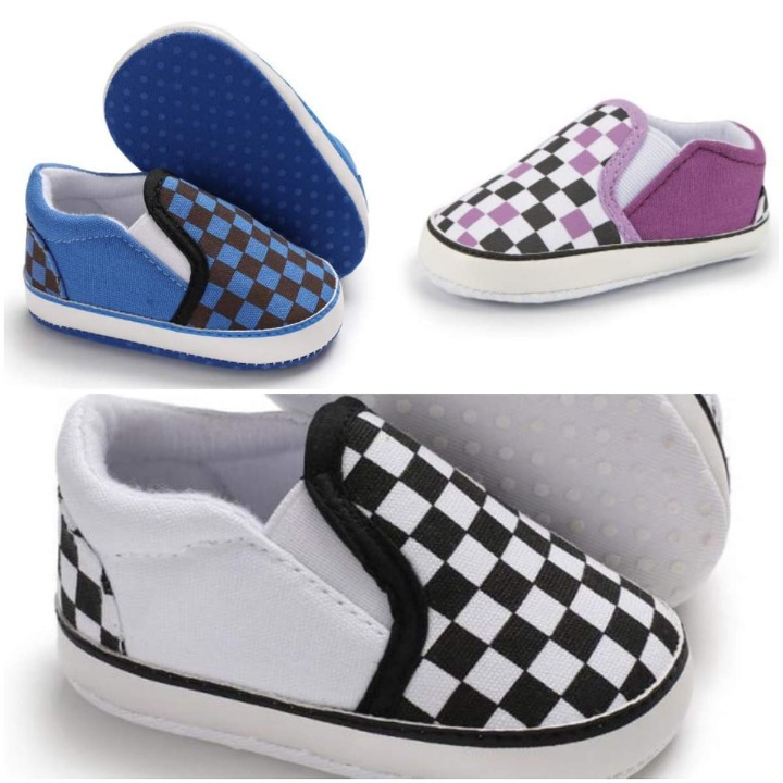 Plaid Baby Boys Canvas First walkers