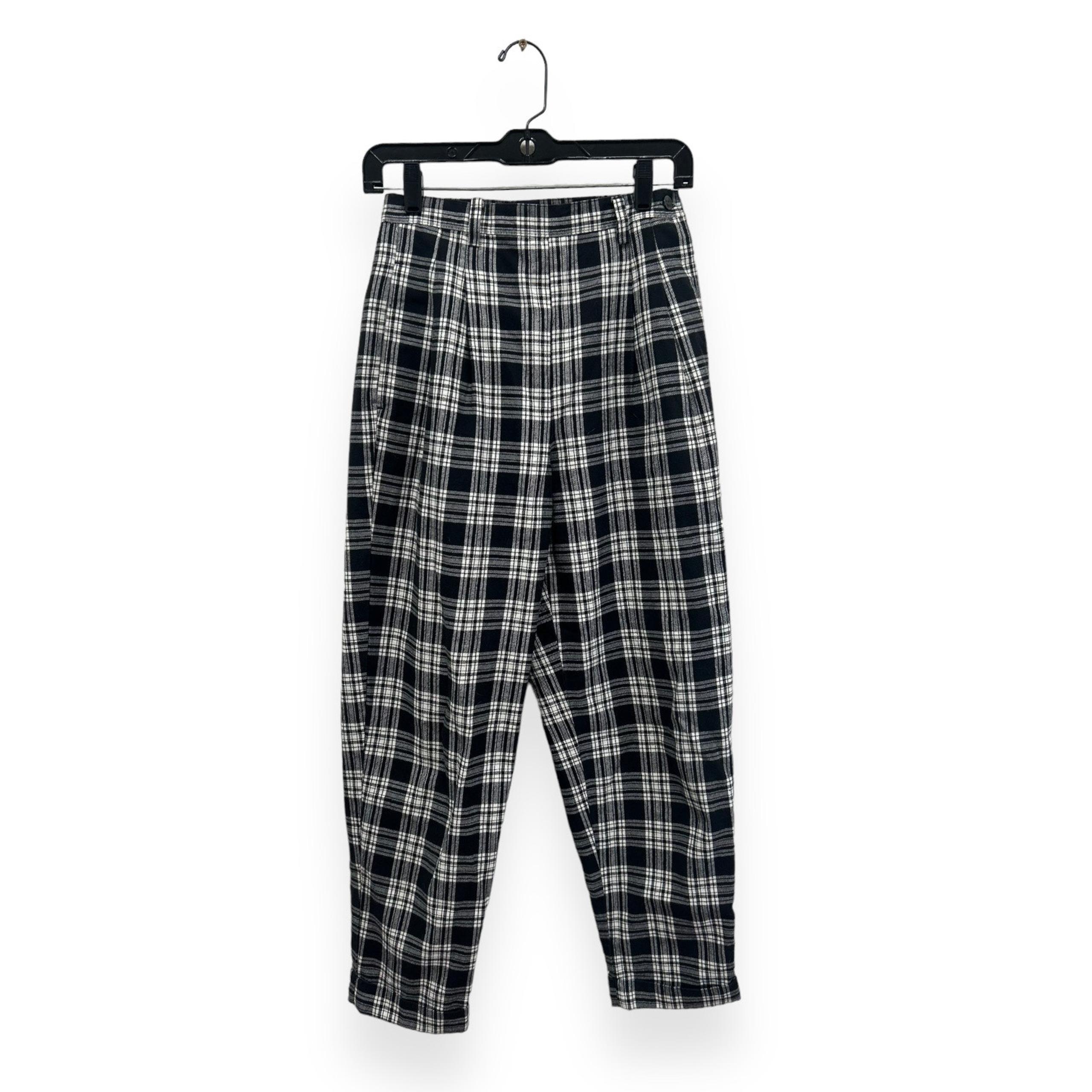 GAP Vintage Black White Plaid Trousers Juniors Size 3/4