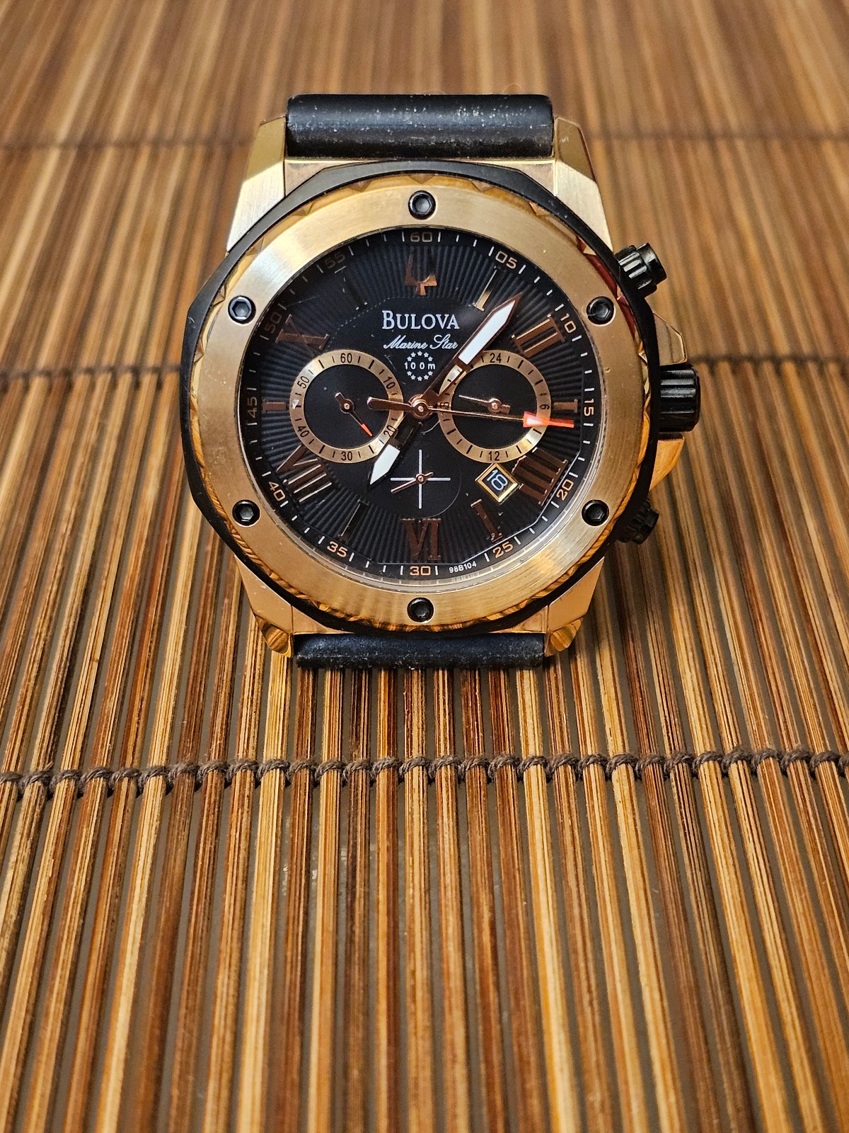 Bulova Marine Star Gold & Black Watch