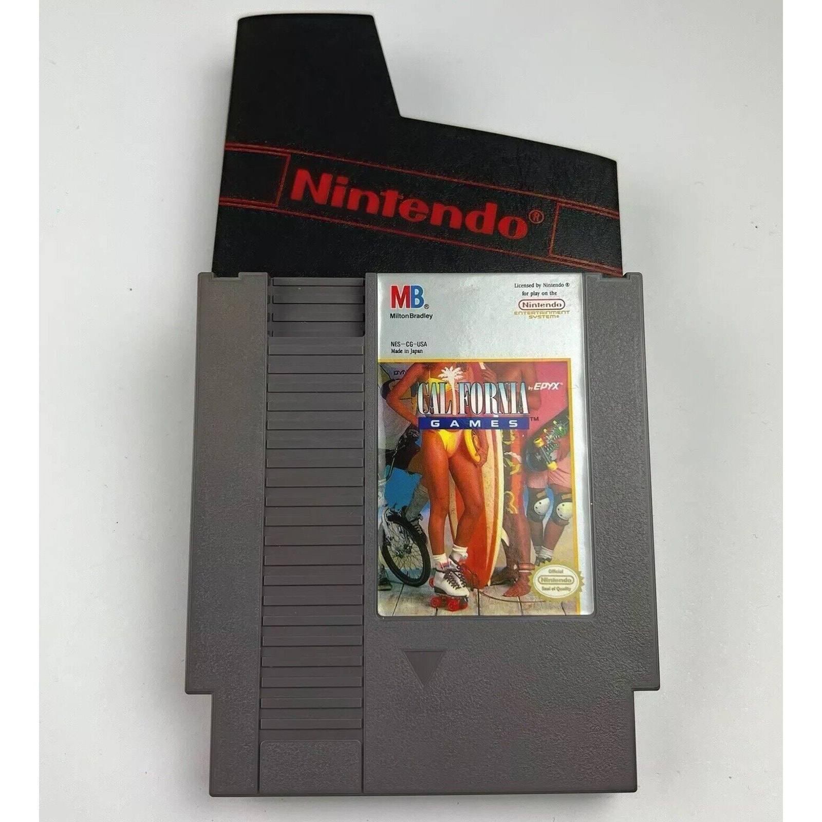 Vintage Nintendo NES Stamped 1985 California Games MB Milton Bradley Video Game