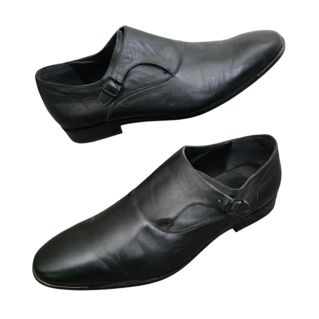 Aldo Monk Strap Black Leather Loafer Dress Shoes Buckle Mens US Size 13 EUC