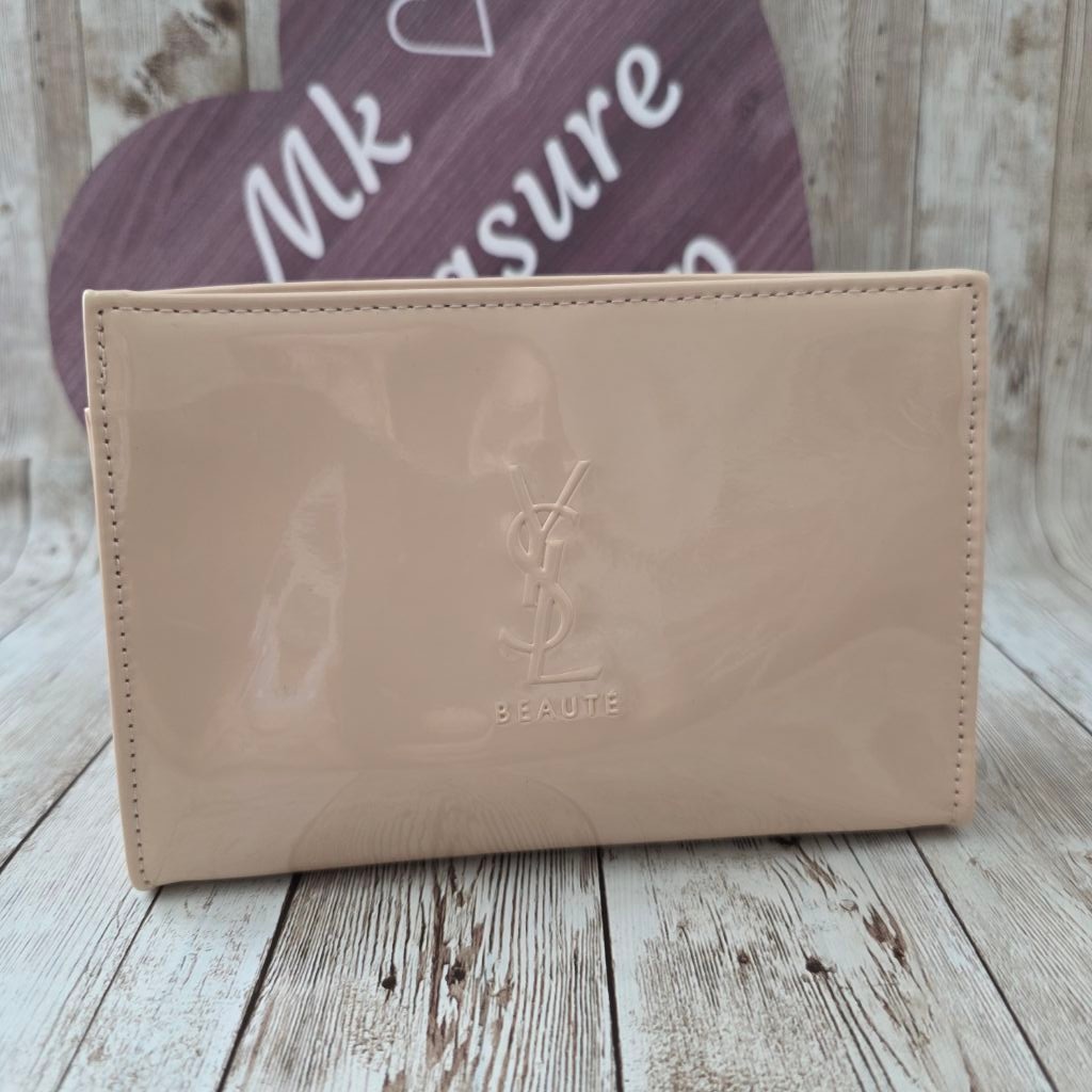 YSL Yves Saint Laurent Beige Makeup Bag Pouch Small