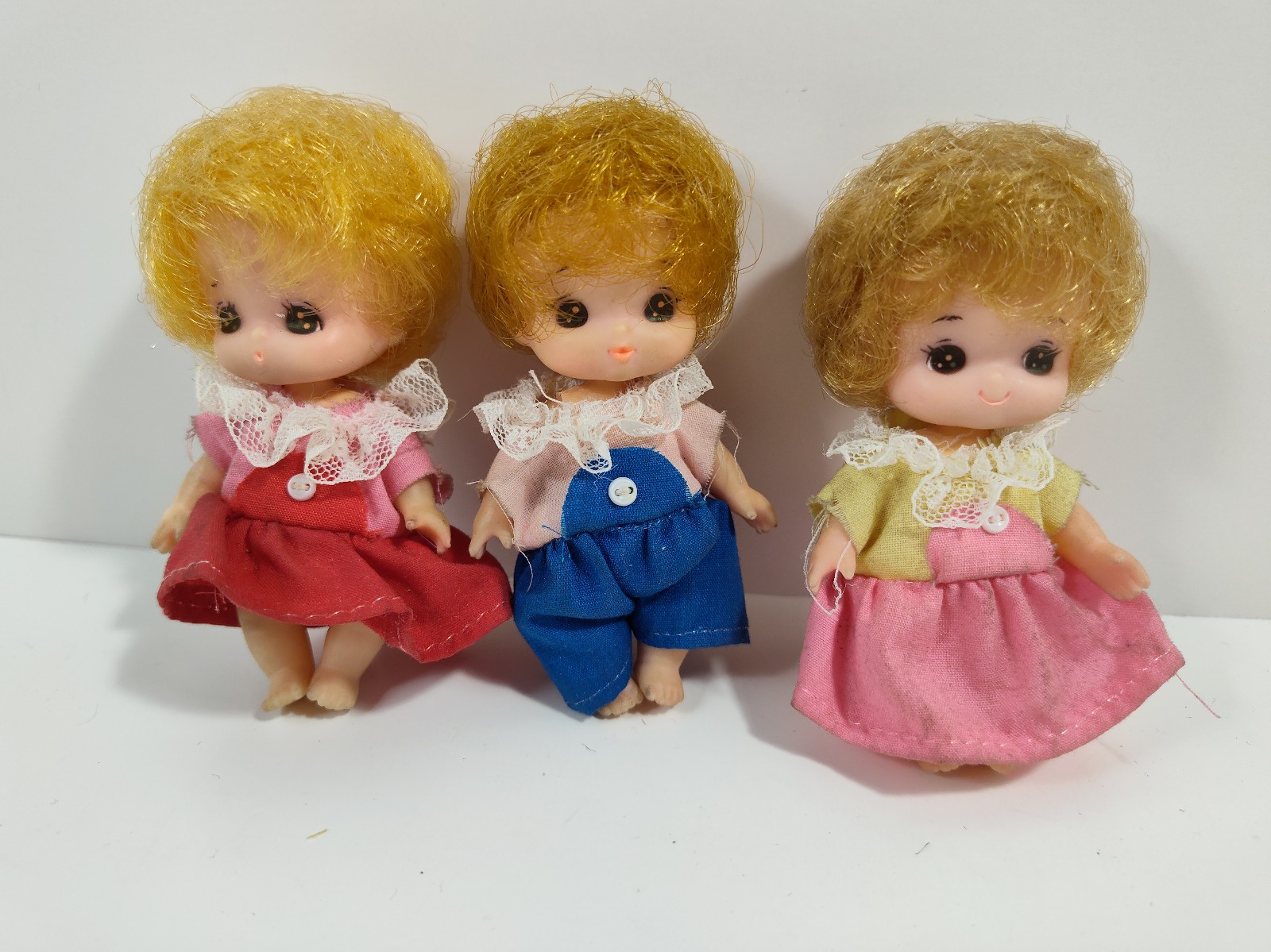 Takara 1987 Licca Chan Family Rika Triplet Dolls Kiko - Miko - Genki 3.5 Japan