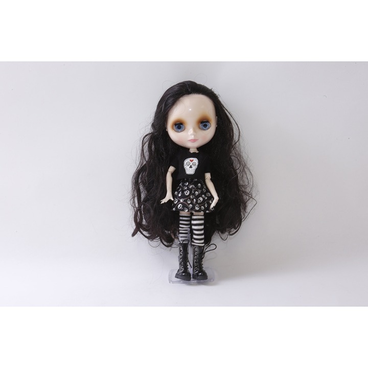 Neo Blythe Doll Rock 'N' Roll, Vintage Doll, Black Dresses Outfit, Black Hair