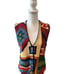 Vintage Southwestern Aztec Print Ramie Cotton Hand Knit Vest