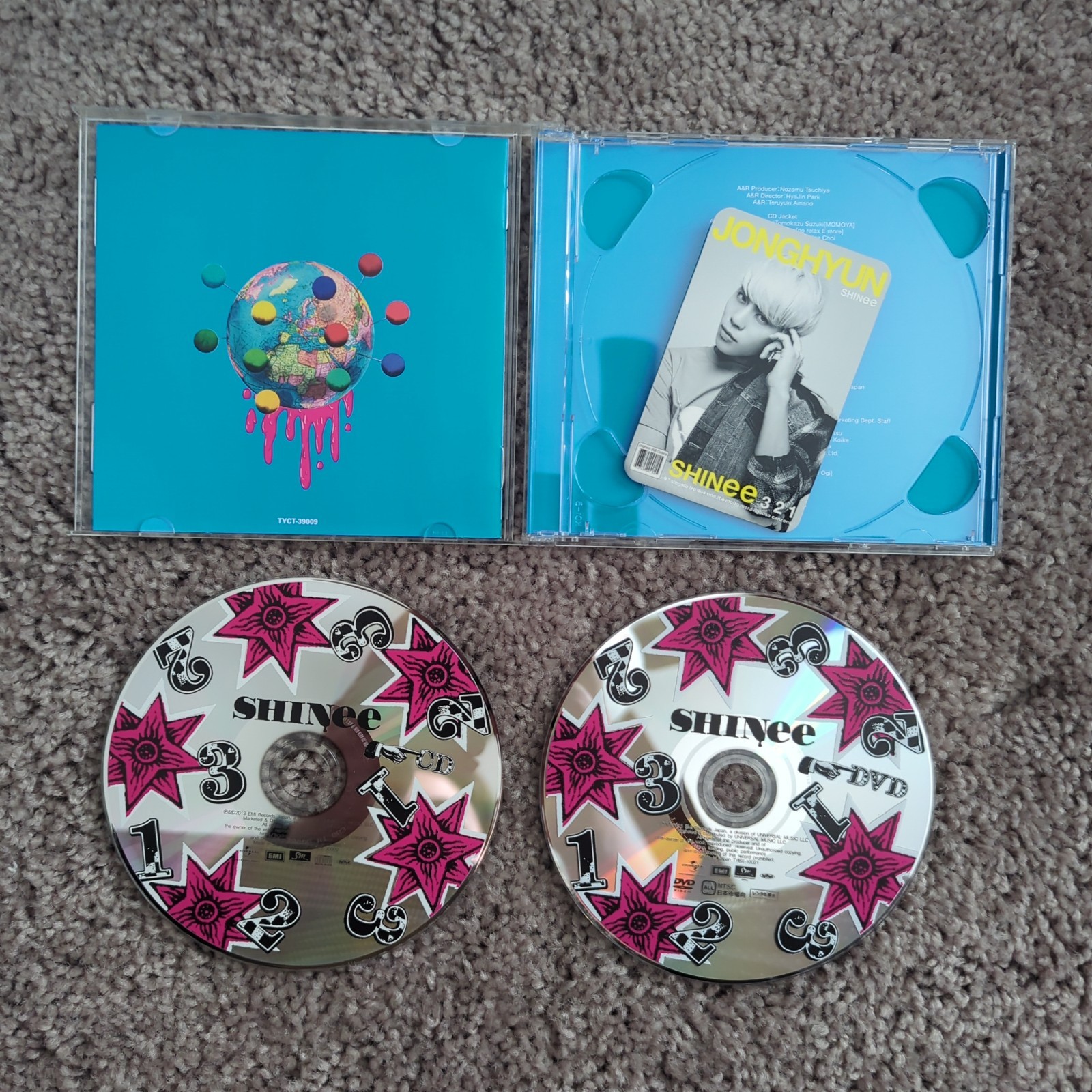 SHINee 3 2 1 Japanese album CD/DVD jewel case (blue ver) +
