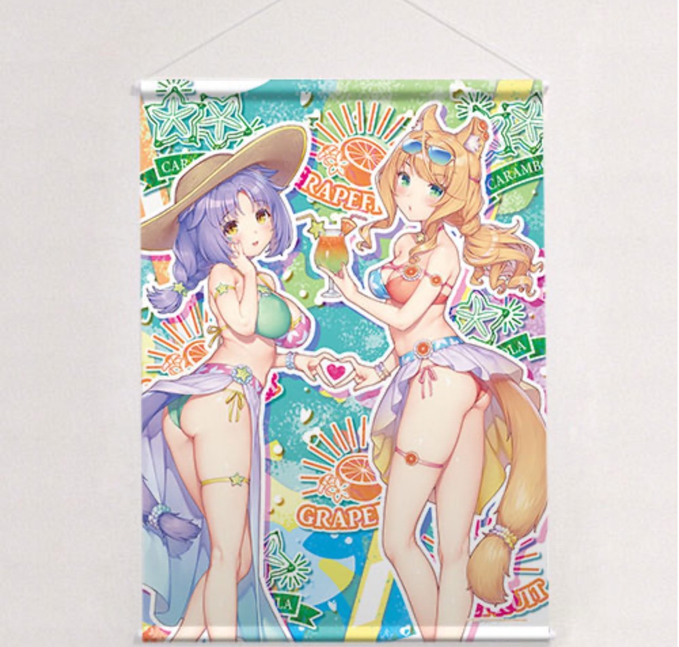 Nekopara B2 Wall Scroll (Maple & Cinnamon / Swimsuit) Double Suede