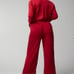 SOMA WOVEN Long-Sleeve Notch Collar Top and Pants Set. MSRP 138