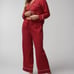 SOMA WOVEN Long-Sleeve Notch Collar Top and Pants Set. MSRP 138