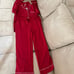 SOMA WOVEN Long-Sleeve Notch Collar Top and Pants Set. MSRP 138
