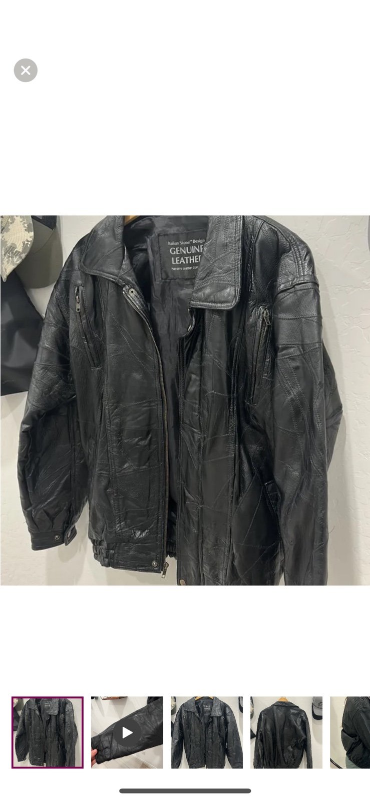 Vintage oversized leather jacket