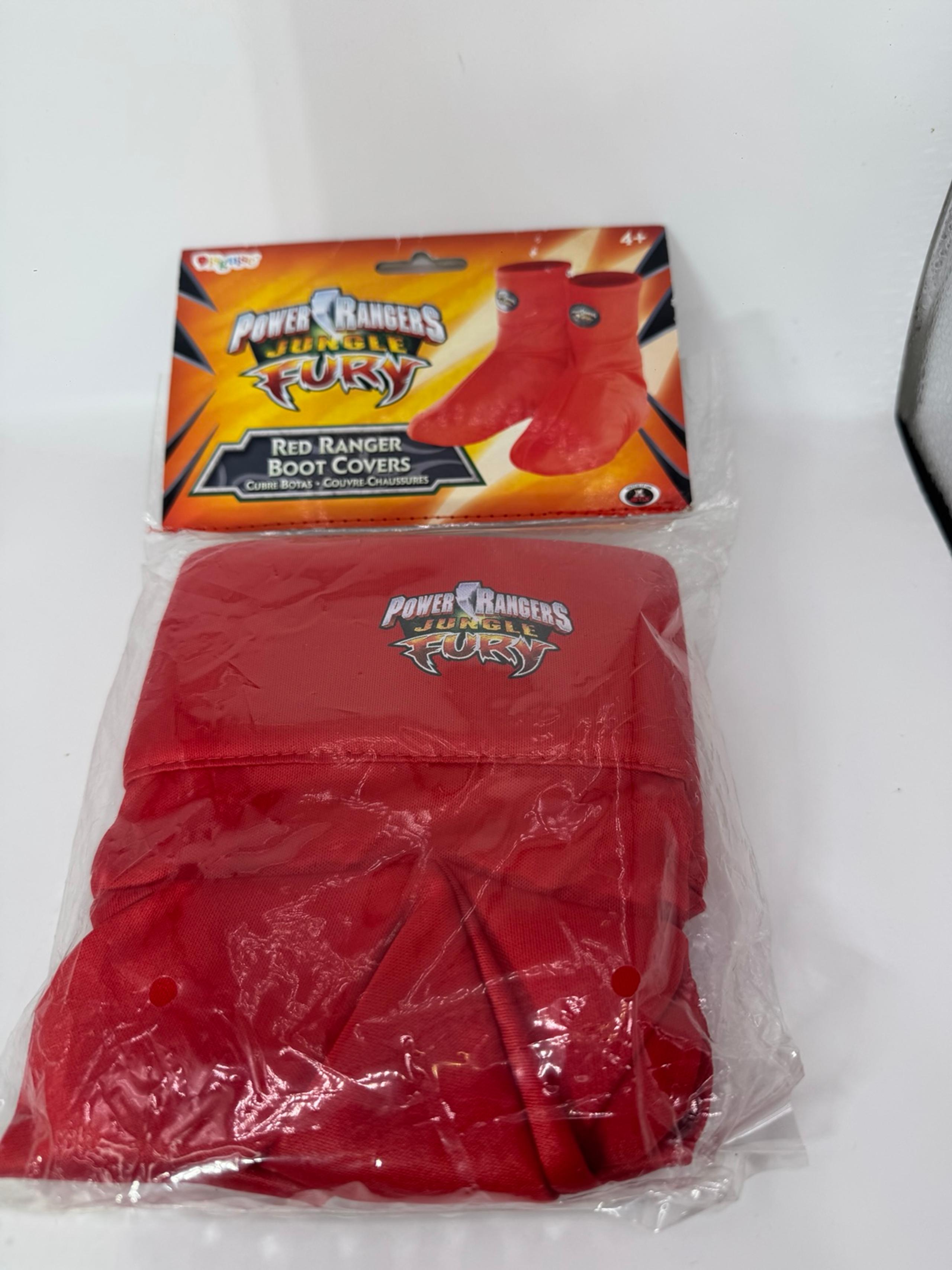 Brand New Disguise 2008 Red Power Ranger Jungle Fury Costume Boot Covers OSFM