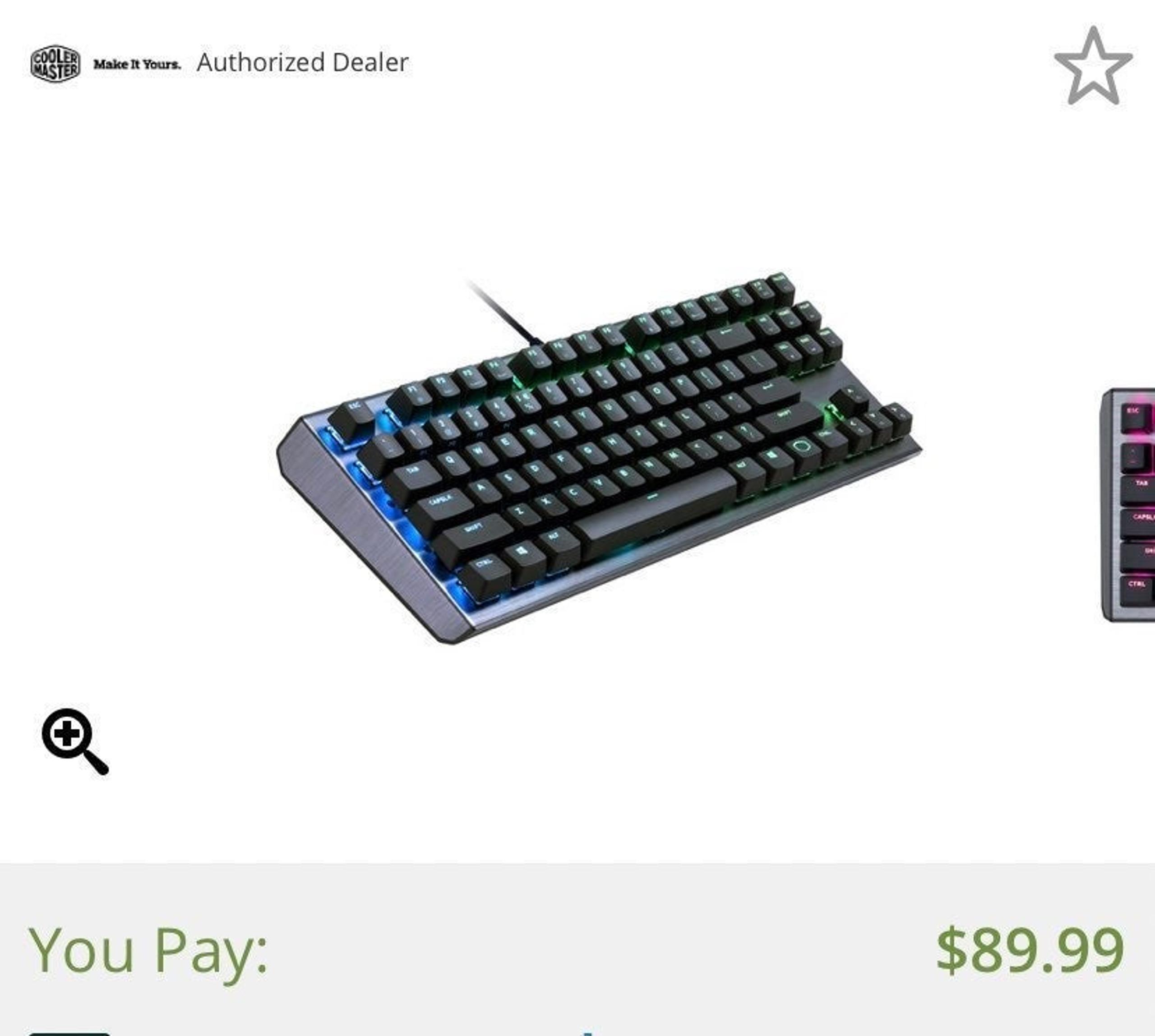 Coolermaster ck530 TKL wired keyboard