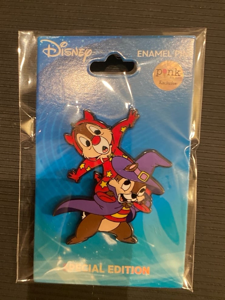 Disney PALM Chip and Dale Halloween costume pin- devil and wizard edition