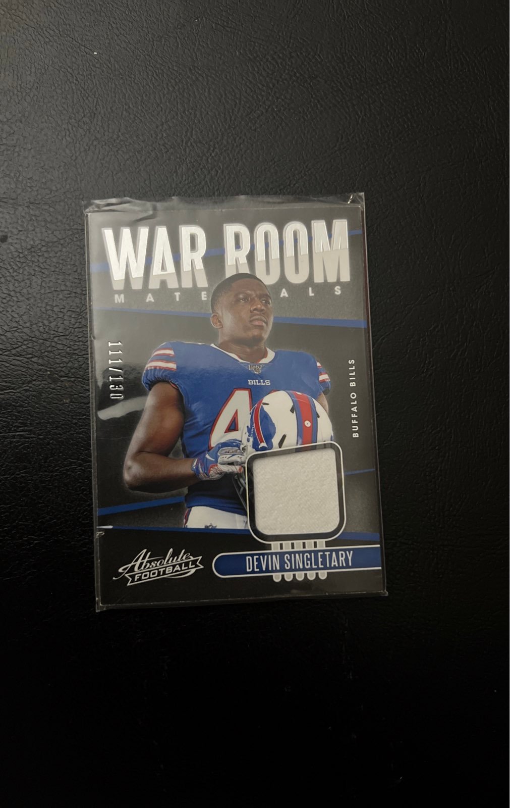 Devin Singletary Absolute War Room Material Card Serial #111/130