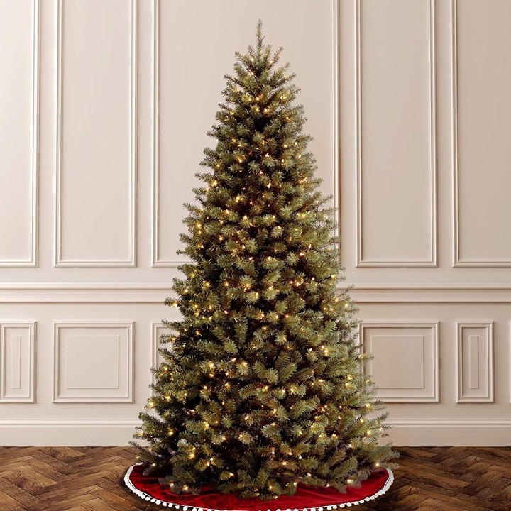 National Tree Company Pre-Lit Artificial Full Christmas Tree, Green,