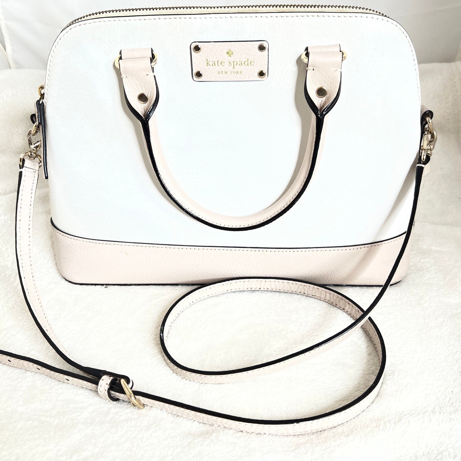 Kate Spade New York Wellesley Cream Pebble Crossbody Satchel
