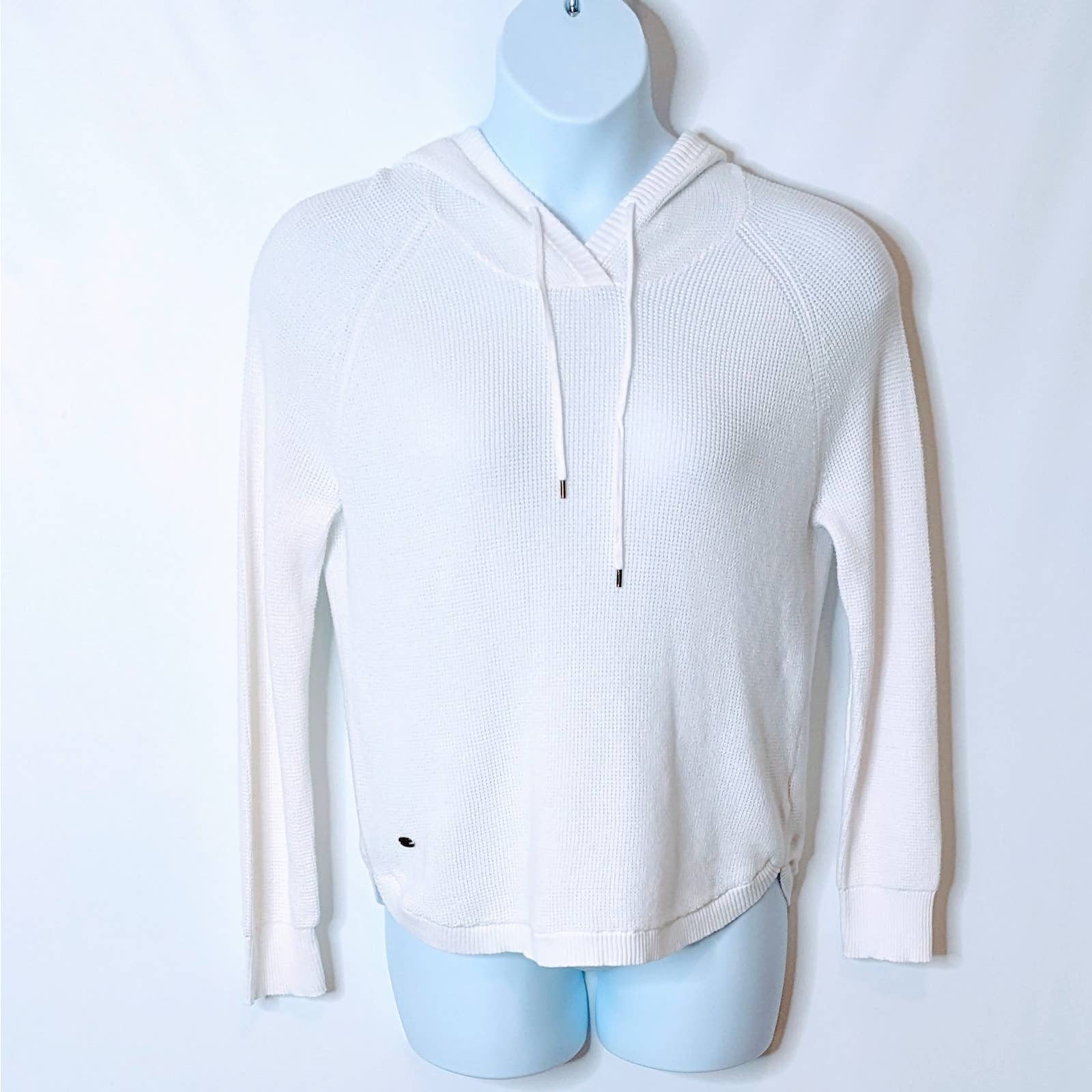 Ralph Lauren Medium Weight White Cotton Knit Hoodie Women's Size L