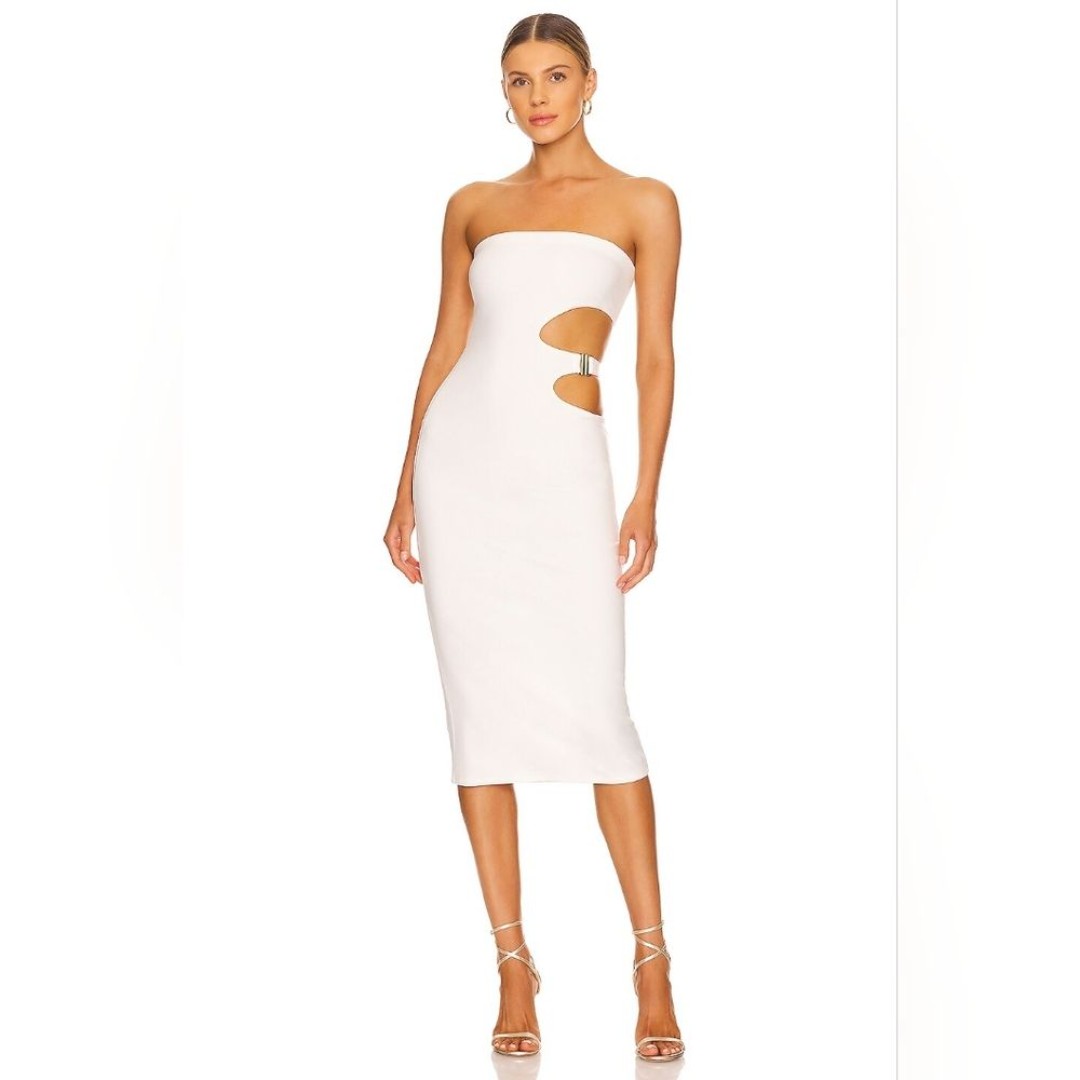 NWT NBD GIOVANNA MIDI DRESS IN WHITE