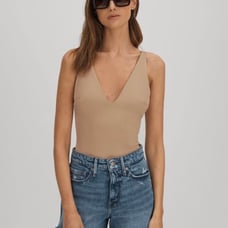 GOOD AMERICAN SCUBA V-NECK BODYSUIT